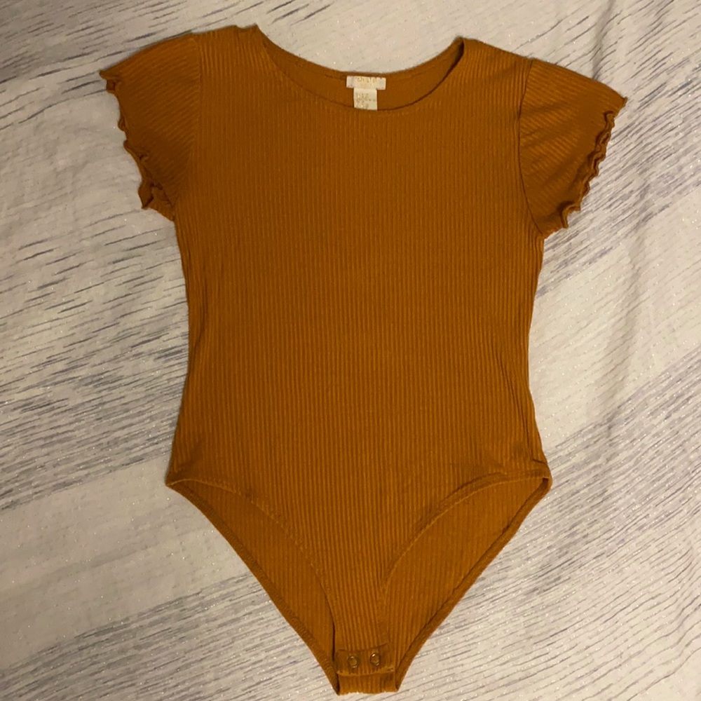 forever 21 girls size 9/10 brown/orange bodysuit
